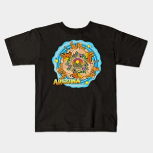 Arizona Desert Southwest Themed Mandala Kids T-Shirt